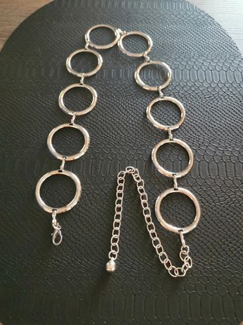 Ceinture Métal femme cercles argentés