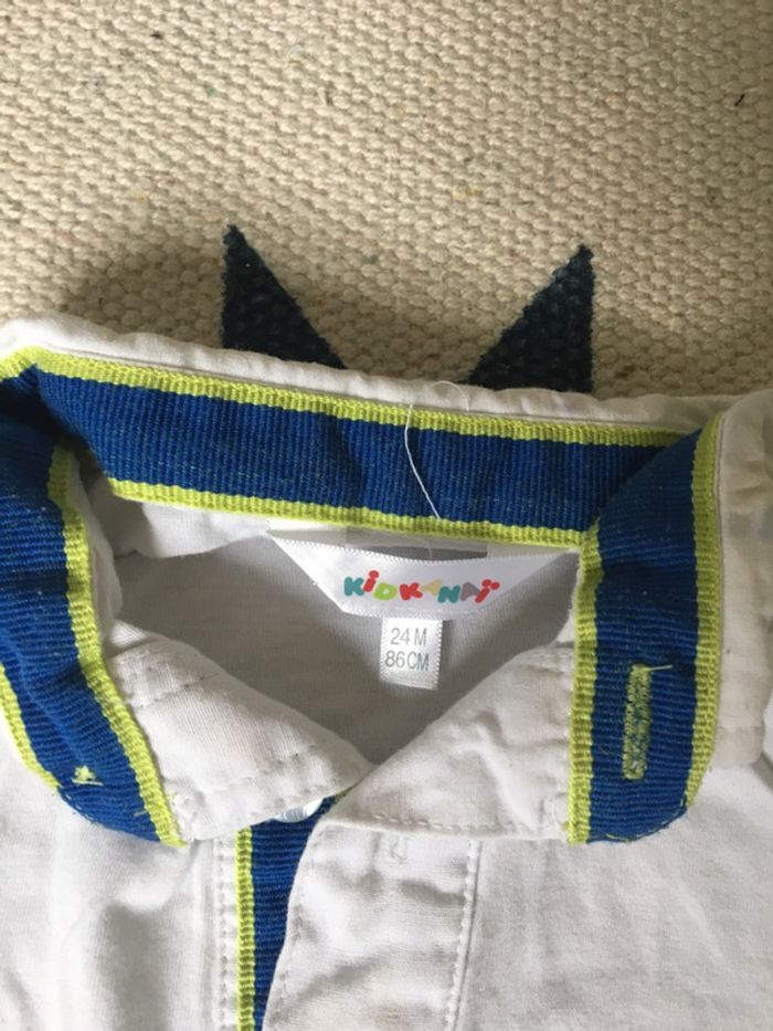 Ensemble polo manches longues + pantalon doublé marine/24m - photo numéro 2