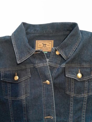 Magnifique veste en jean logo cuir Lauren jeans co ralph lauren