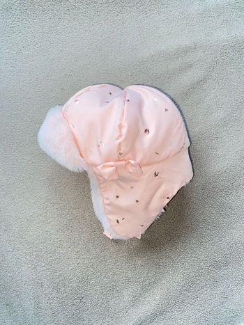 Chapka rose Marèse 1-3 mois