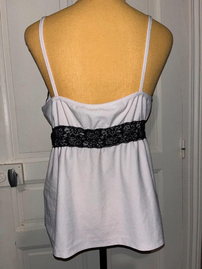 Debardeur dentelle jennyfer taille L noir et blanc - photo numéro 3