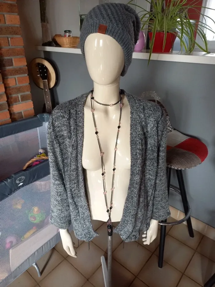 Gilet gris fantaisie T.U - photo numéro 3