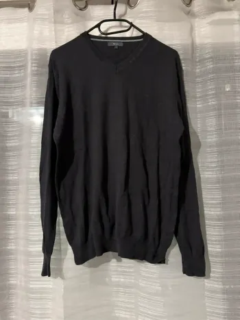 Pull gris col V
