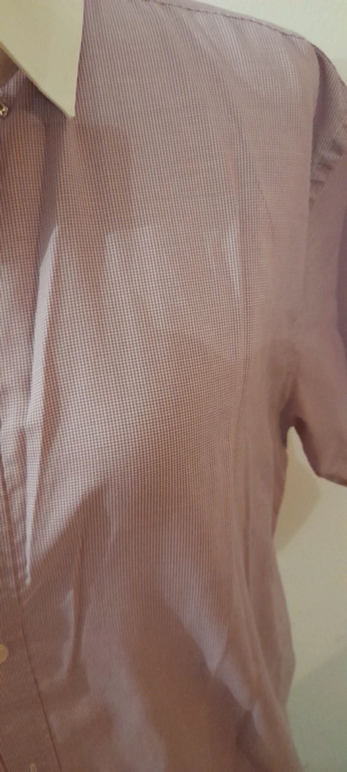 Chemise fitted manches courtes Jules taille l couleur lila et blanc - photo numéro 2