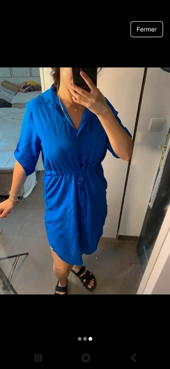 🌟 Robe Bleue Taille Unique - Style Élégant et Confortable - photo numéro 3