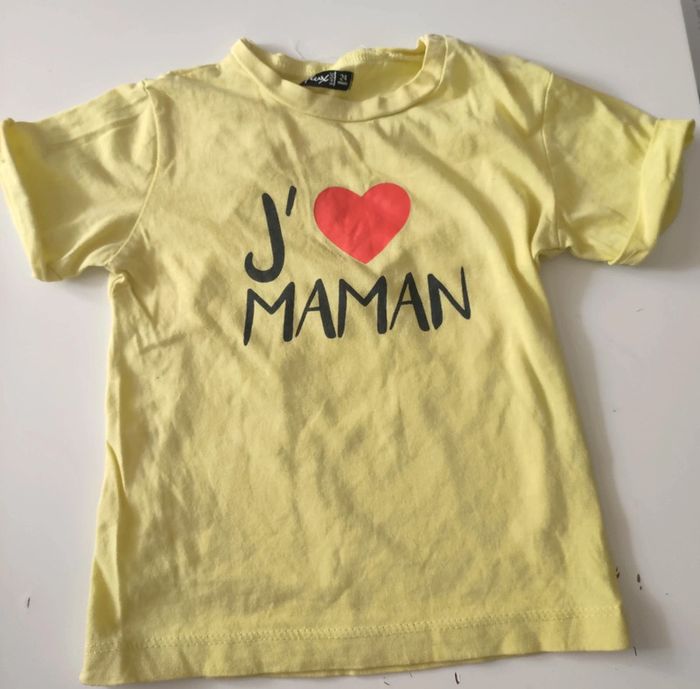 T-shirt J'aime maman 24 mois