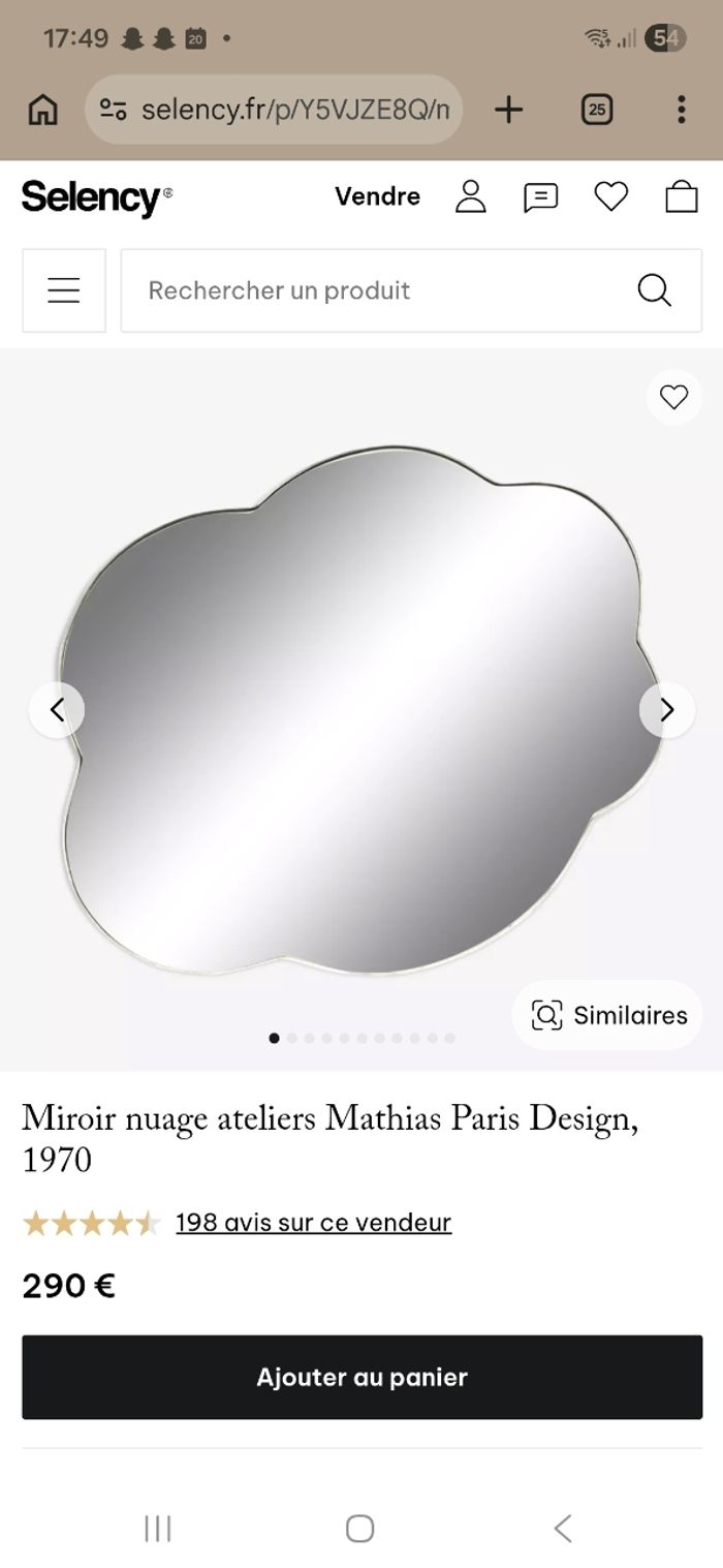 Miroir nuage vintage "création Mathias" - photo numéro 3