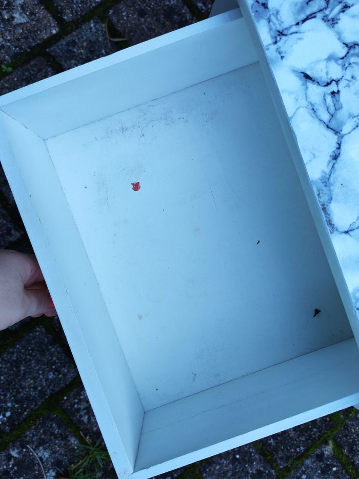 Meuble d'appoint SDB ou table de chevet blanc tiroir en osier - photo numéro 8