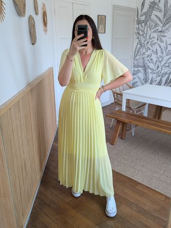 Robe longue Shanghai jaune pâle Taille unique
