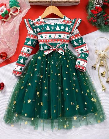 Belle robe noël jupe en tulle 7 ans neuf