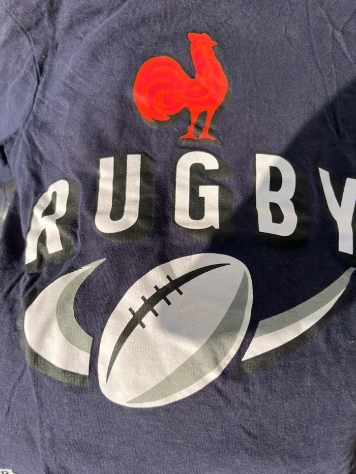 T shirt marine France rugby taille 6 ans - photo numéro 5