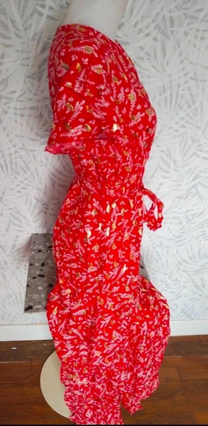 Superbe robe longue femme été avec dorures neuve taille S M 36 38 40 - photo numéro 7