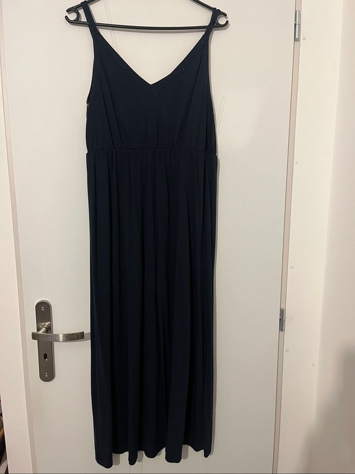 Robe longue marine style bohème Promod taille L - photo numéro 4