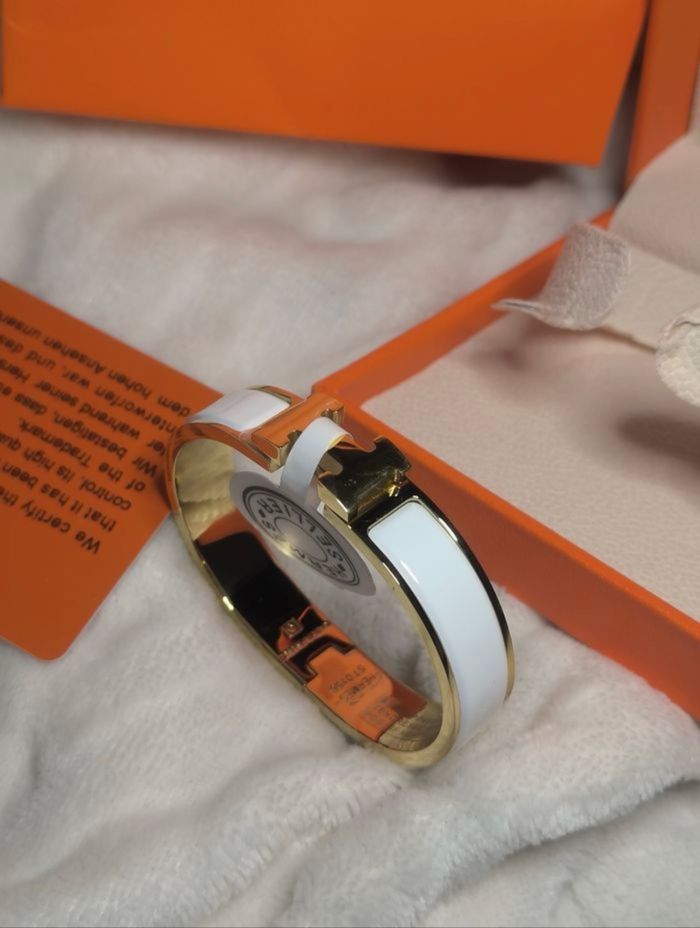Bracelet Hermès « Clic H » Blanc • Taille 17 - photo numéro 6