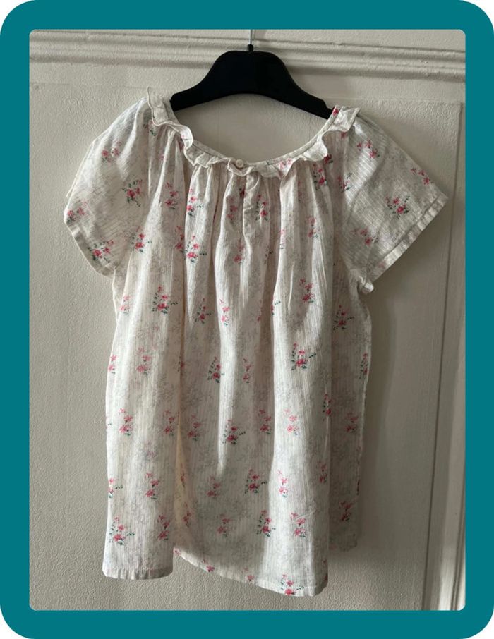 Blouse fleurie à collerette légère 10 ans - Bonpoint - photo numéro 3