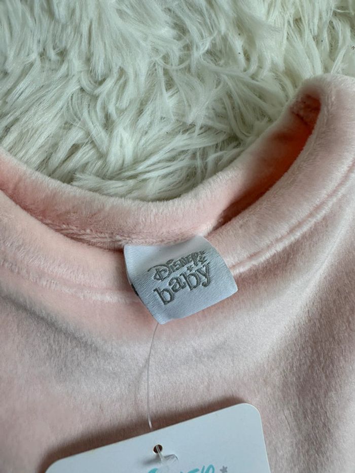 Pyjama deux pièces en velours rose Disney taille 6 mois - photo numéro 4