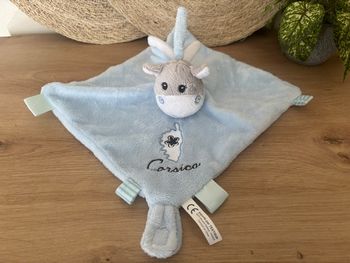 Doudou plat âne cheval bleu corsica textisun