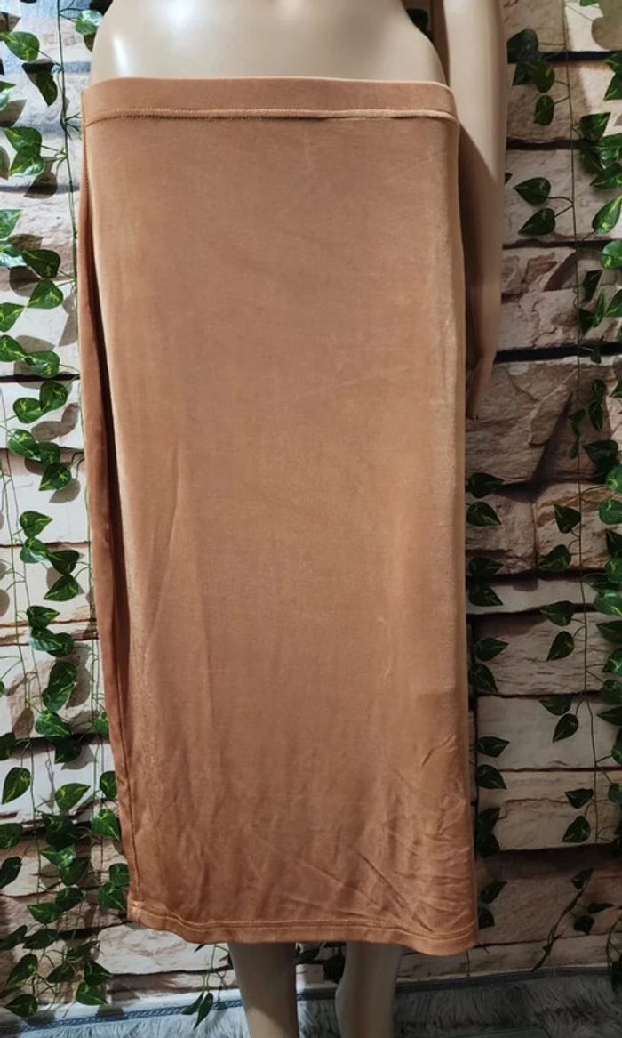🌸Jupe Fluide Camel Doré Itiknits Taille 42🌸 - photo numéro 2