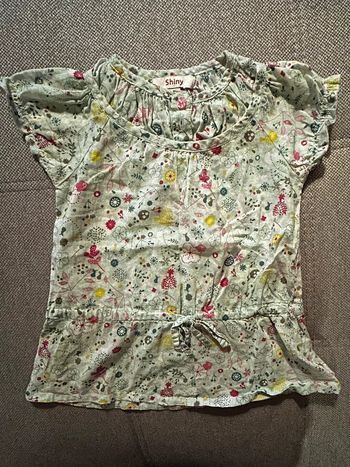 Tunique verte fleurie