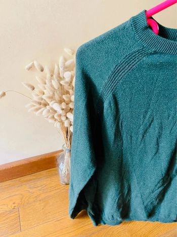 Sublime pull vert mango encolure ronde manche longue taille L