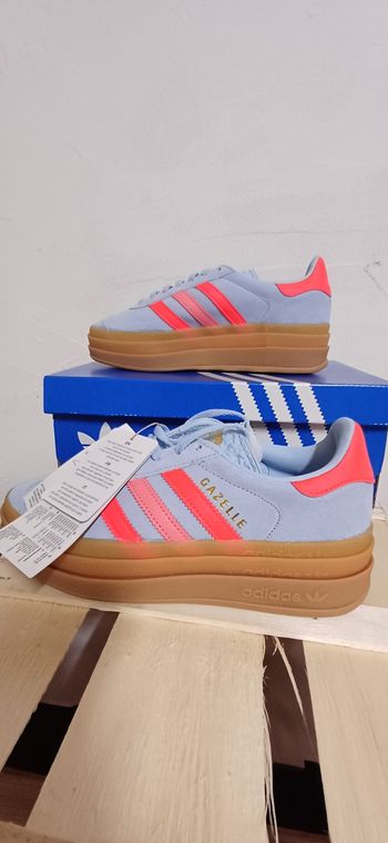 Adidas Gazelle Bold Bleu ciel & orange 