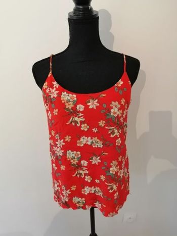 Joli débardeur fleuri rouge taille L