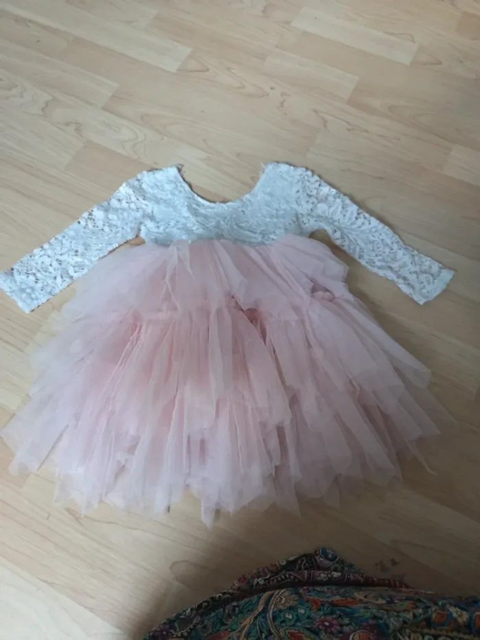 Robe 2ans fille blanc et rose