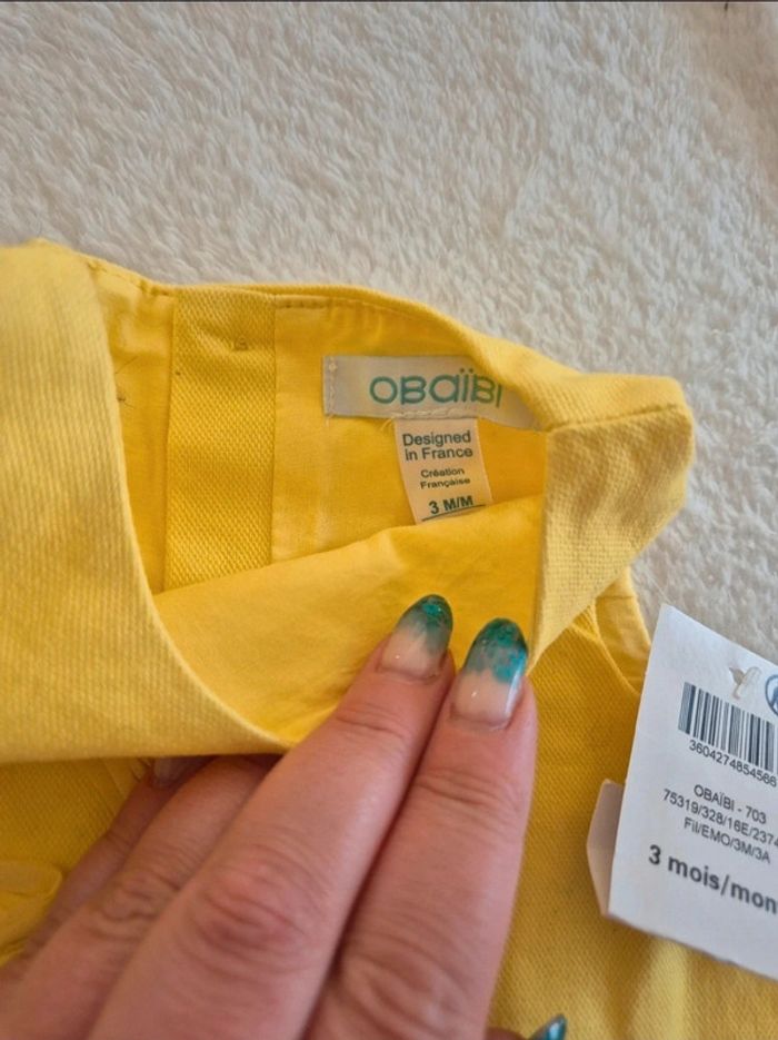 Robe obaibi 3 mois papillon neuve - photo numéro 2