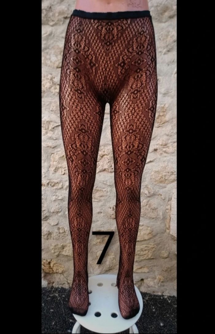 Collant résille motif fantaisie