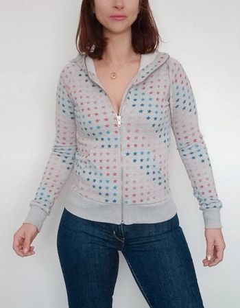 Gilet sweat à capuche motif étoiles taille 36