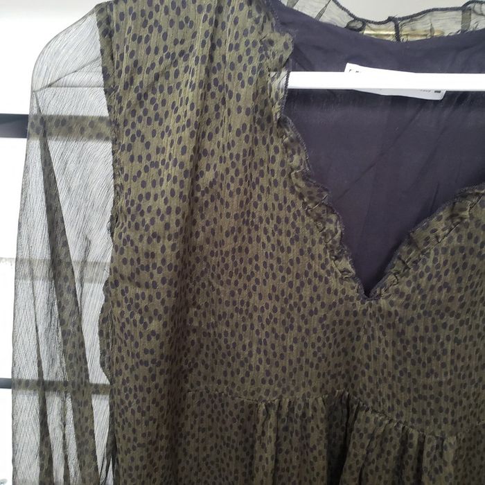 Robe courte Zara verte manche voile - photo numéro 2