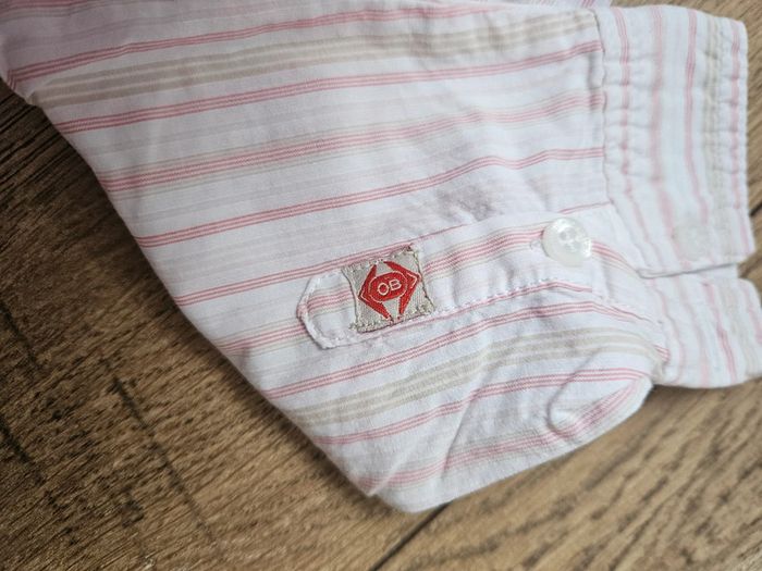 Chemise manches longues rayée blanche et rose Obaïbi 18 mois - photo numéro 3