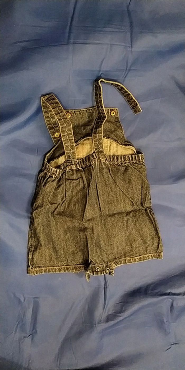 Salopette courte jean, 6 mois - photo numéro 2