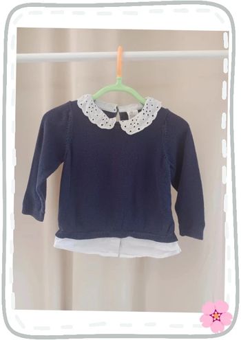 Pull bleu marine H&M 9-12mois
