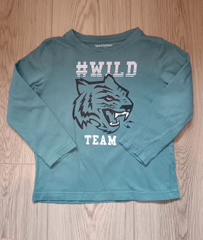 Tee shirt manches longues Wild team inextenso 4 and Tigre