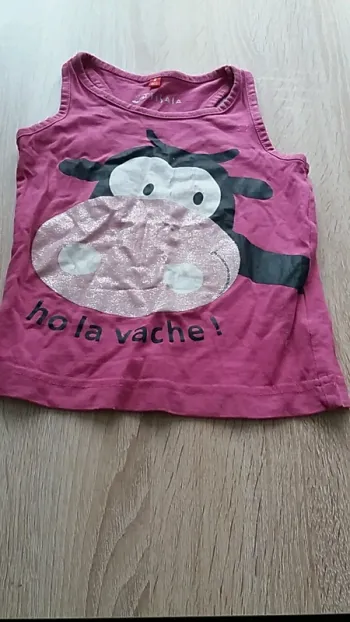 Débardeur vache paillettes 2 ans