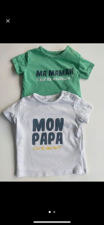 Lot de 2 tee-shirt Kiabi taille 6 mois