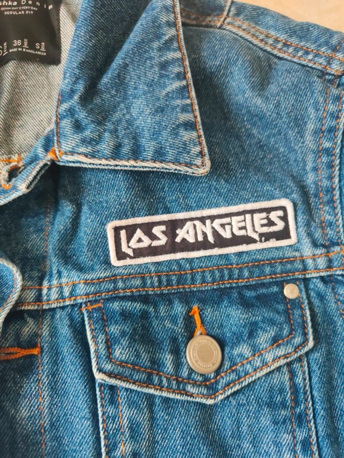Veste en jean brut Bershka style motard rock'n'roll wild taille s oversize - photo numéro 2