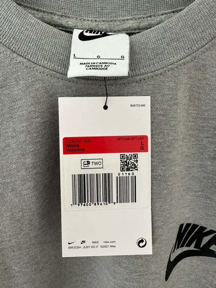 Nike pull gris taille L pour homme neuf avec étiquette - photo numéro 3
