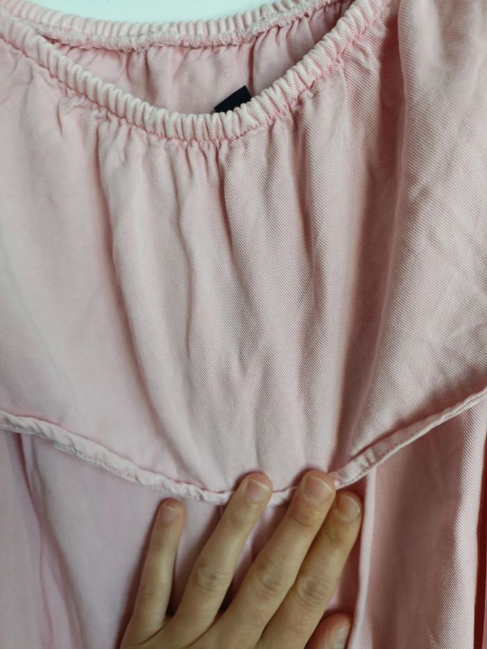 Robe rose courte genou pâle épaule denudé Kiabi Taille 36 – Lyocell – Très bon état - photo numéro 7