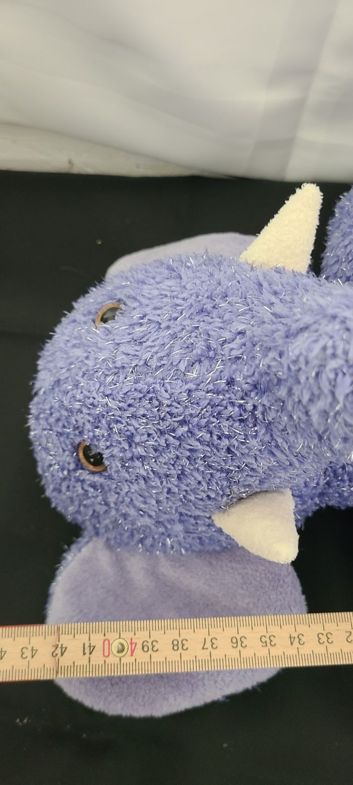 Peluche éléphant MINOUCHE bleu paillettes argentées 44 cm - photo numéro 6