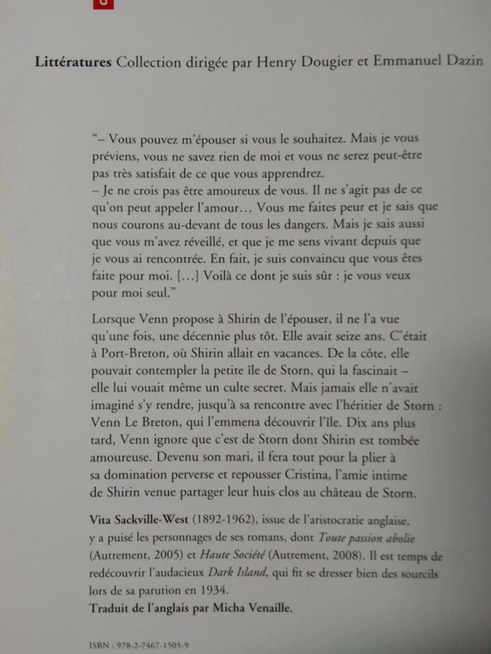 Vit Sackville-West - Dark Island - photo numéro 3