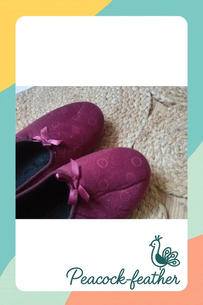 Chaussons pantoufles 41 Bordeaux femme - photo numéro 6