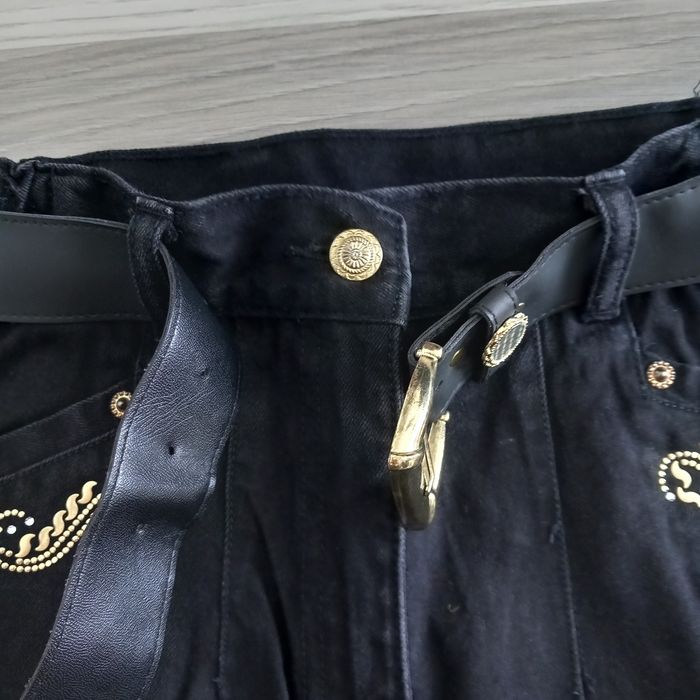 Jean femme noir avec ceinture Jinglers taille 38 - photo numéro 4
