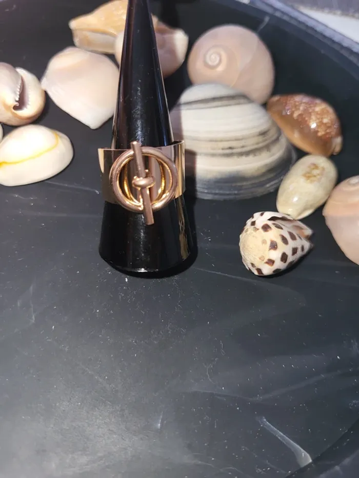 Bague ajustable acier inoxydable Hip-hop Dorée rose - photo numéro 5