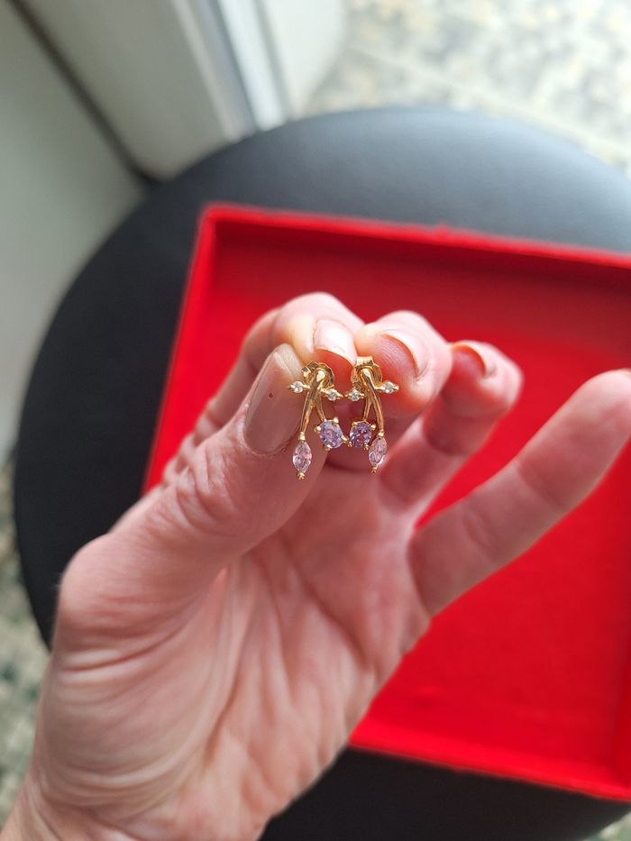 Boucles d'oreilles en plaqué or - photo numéro 4