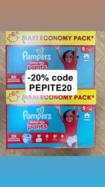 172 couches culotte taille 5 Pampers baby dry Pants