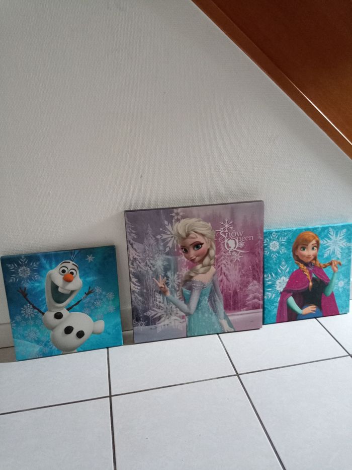Lot de 3 toiles enfant "reine des neiges"