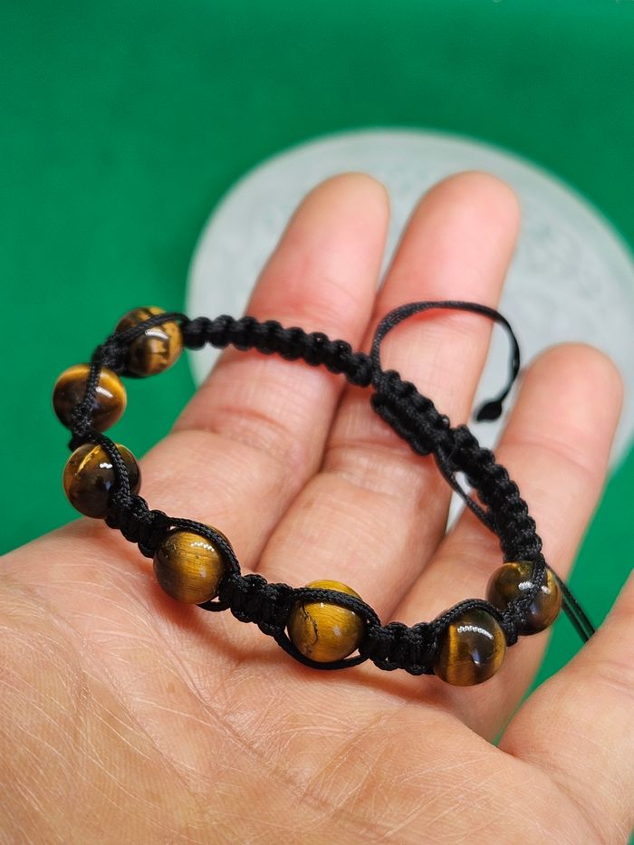 Macramé Bracelet en Oeil de Tigre - photo numéro 5