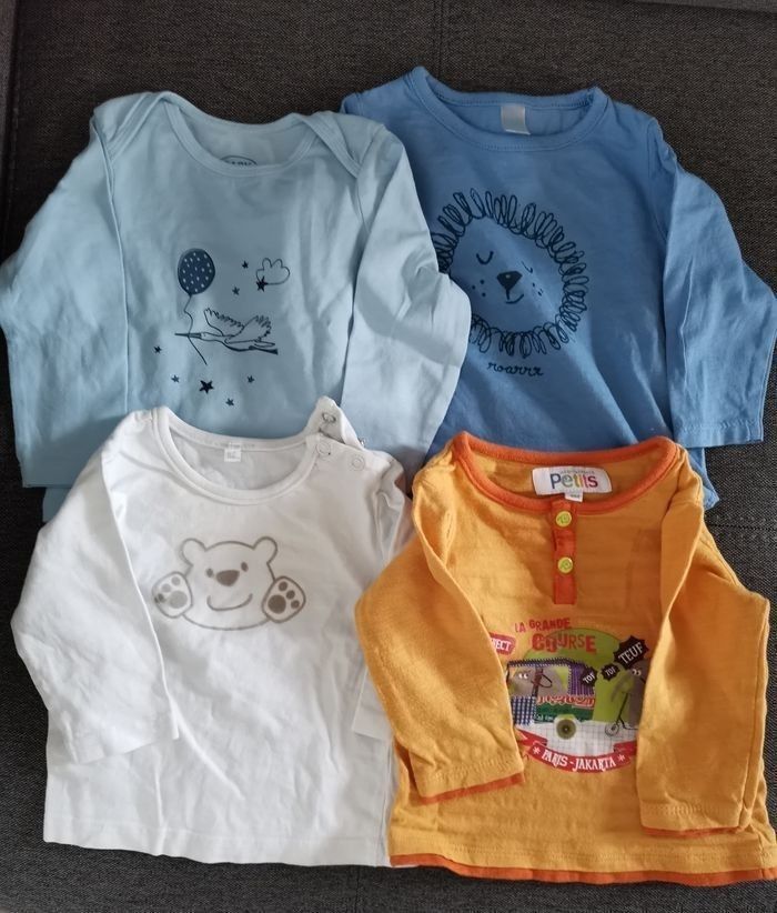 Lot t shirt manches longues 6 mois - photo numéro 2